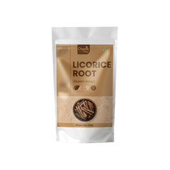 Front view of Organic Spree Licorice Root Mulethi Sticks 150 g packaging