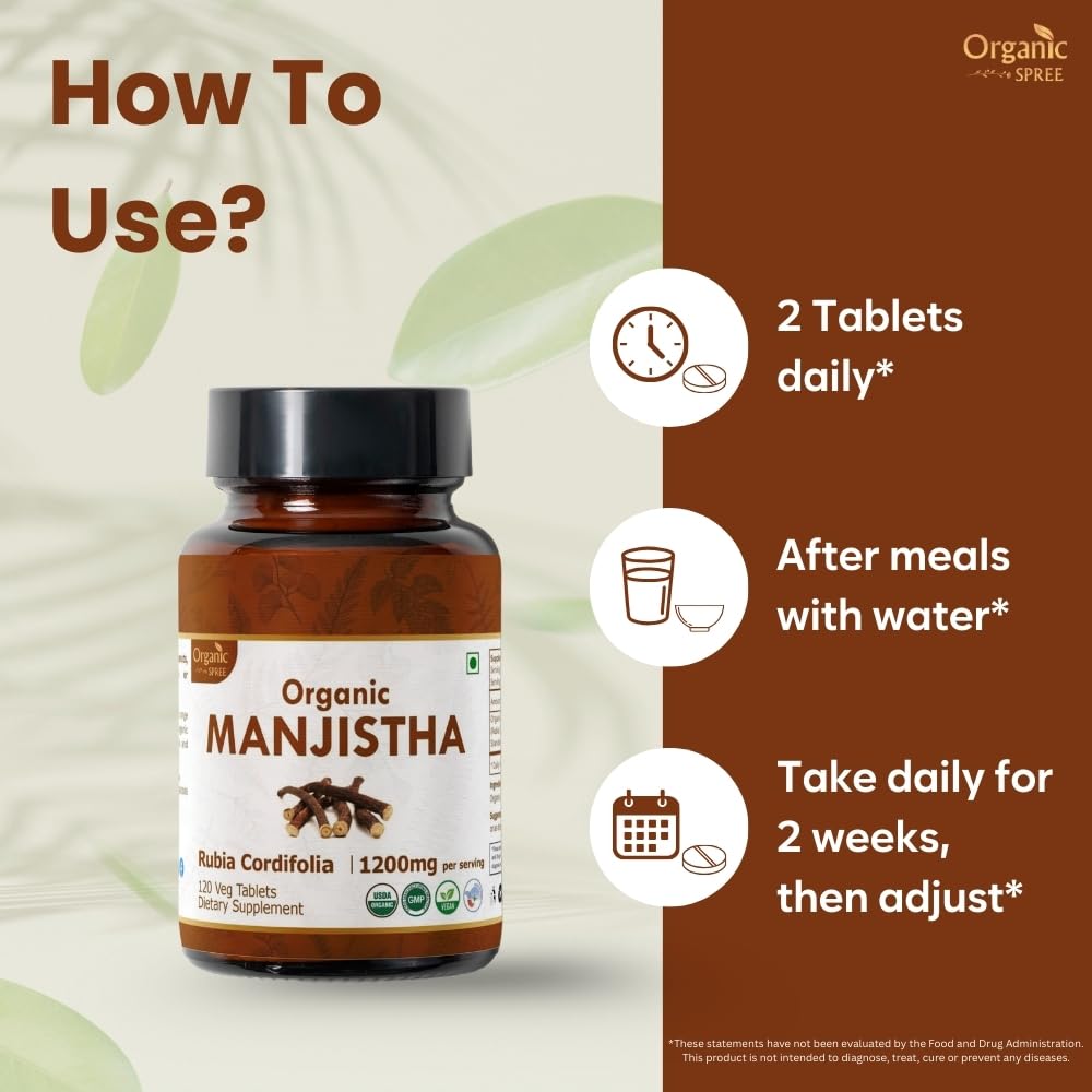 Organic Spree Manjistha product label and nutrition facts
