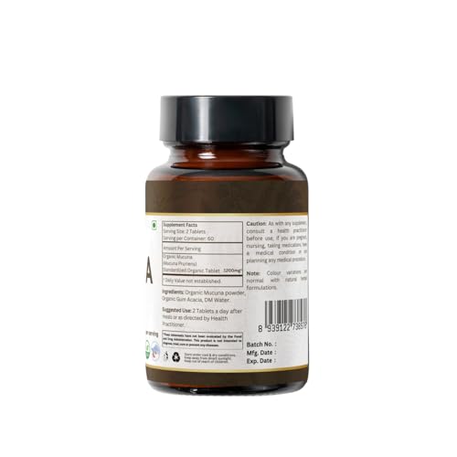Close-up of Organic Spree Mucuna Pruriens tablets