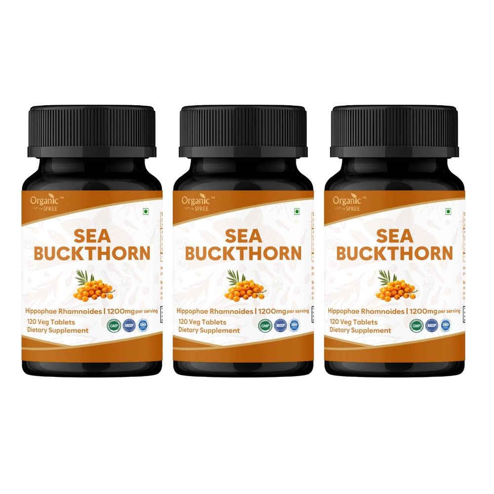 Organic Spree Sea Buckthorn 120 Tablets bottle label