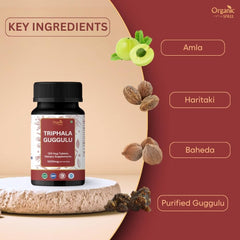 Close-up of Triphala Guggulu tablets