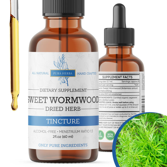Organic Sweet Wormwood Liquid Drops bottle front view