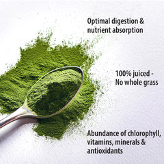 Organic certification badge on Wheat Grass Powder packaging