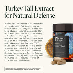 USDA Organic turkey tail mushrooms product label