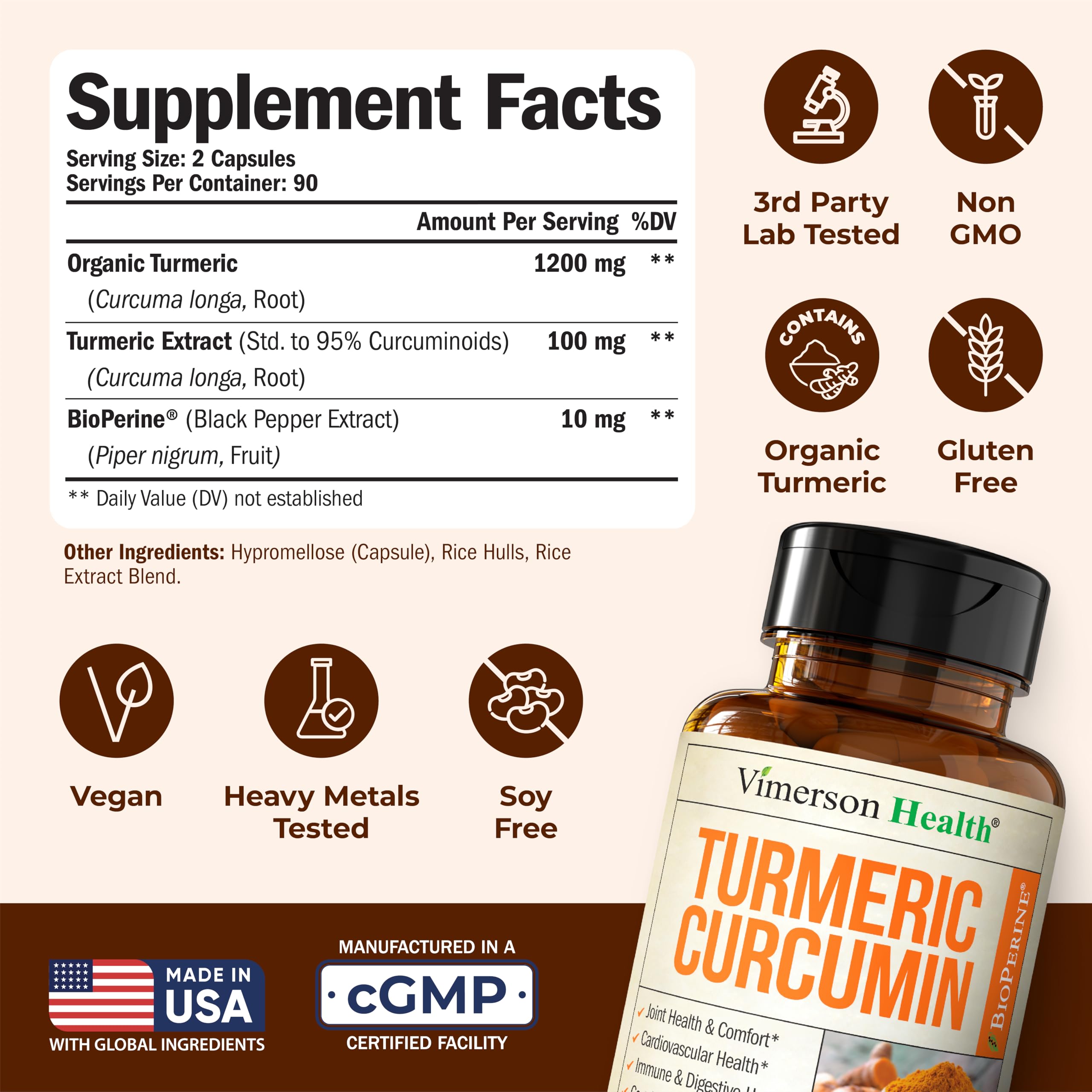 Organic turmeric root extract and curcuminoids