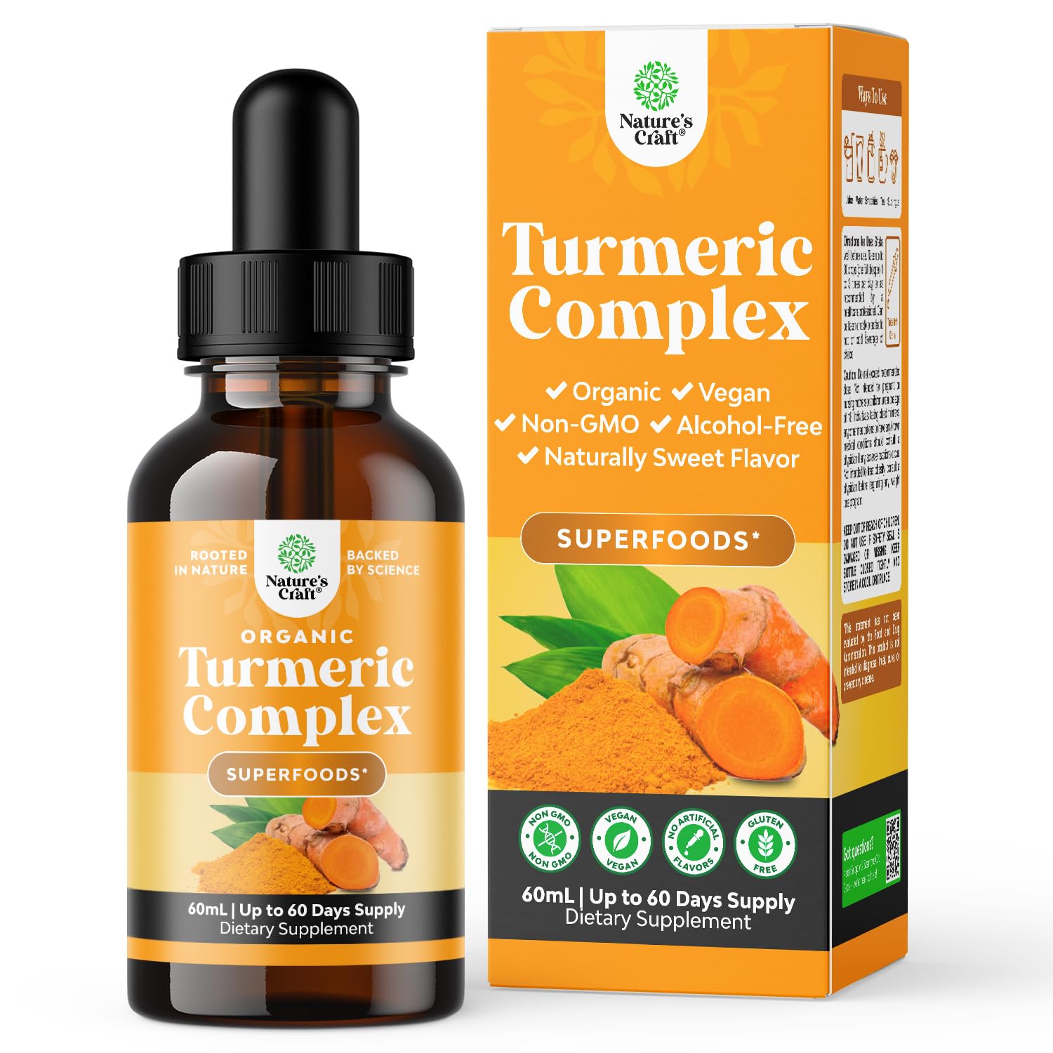 Organic Turmeric Liquid Drops bottle front view