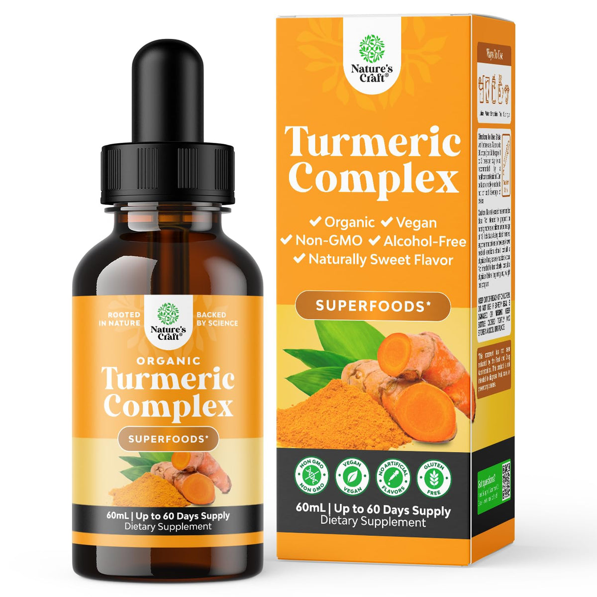 Organic Turmeric Liquid Drops bottle front view