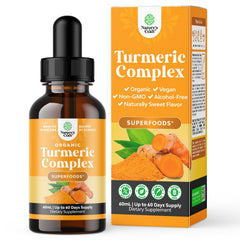 Organic Turmeric Liquid Drops bottle front view