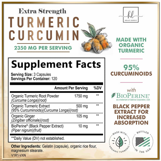Organic turmeric and ginger formula 1750mg per serving