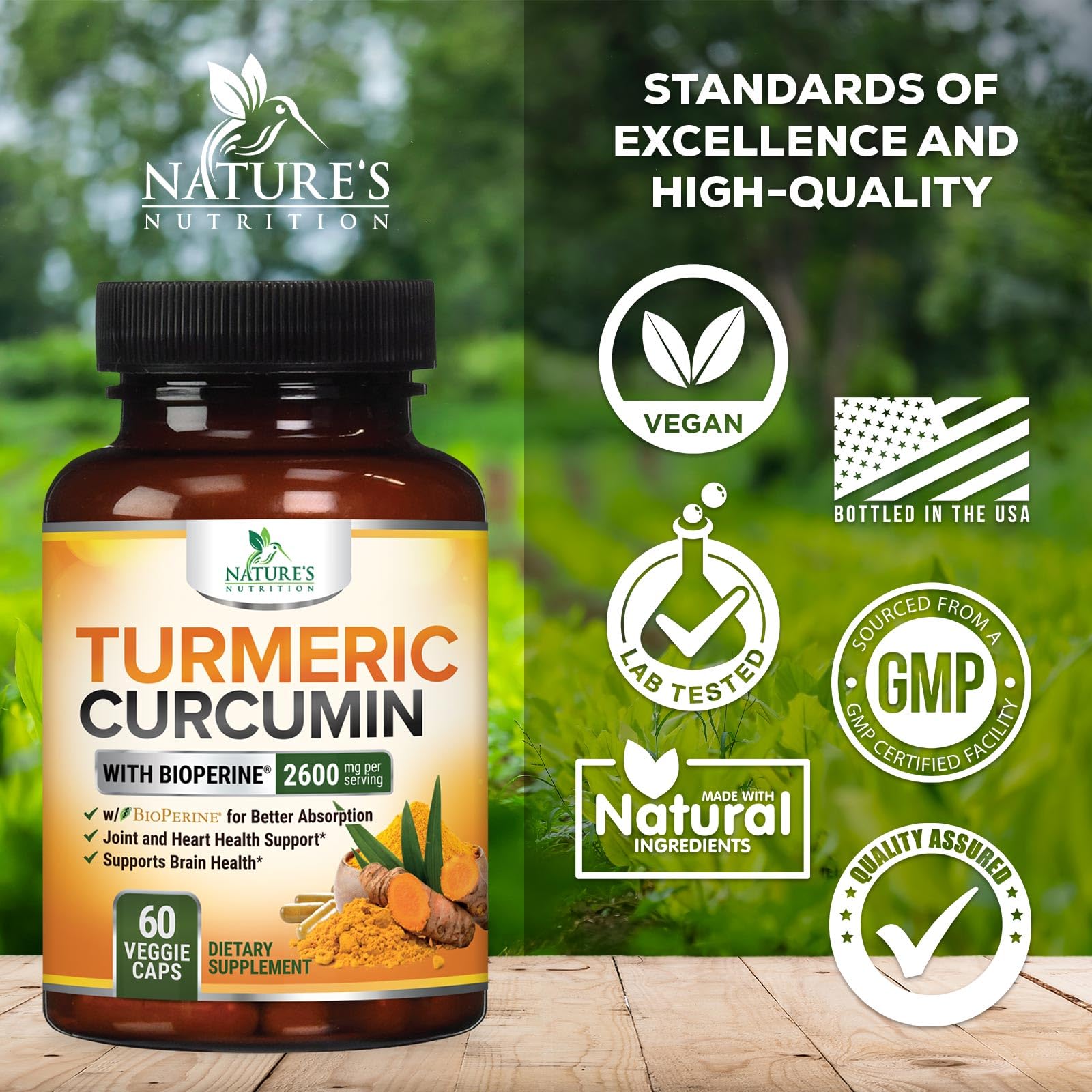 Organic turmeric vegan capsules