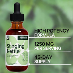 Organic Urtica Dioica herbal supplement packaging.