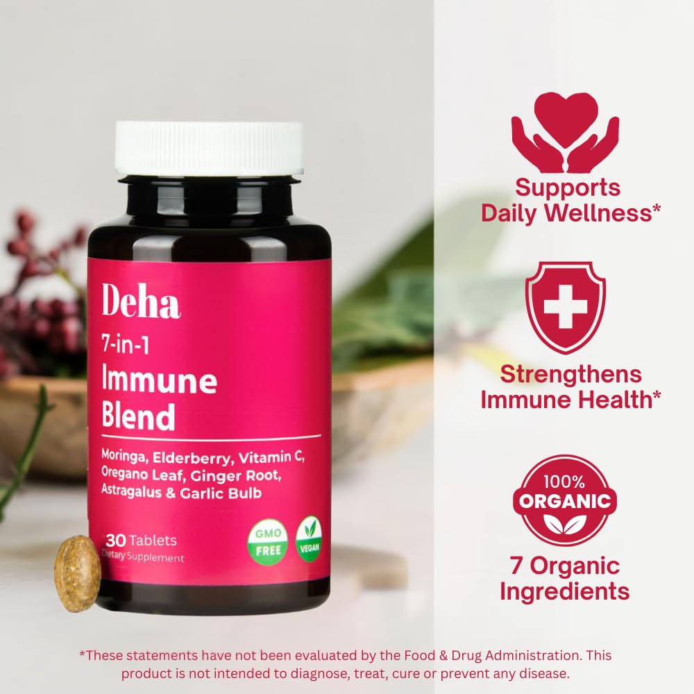 Organic vegan immune support formula with oregano, ginger, astragalus and garlic