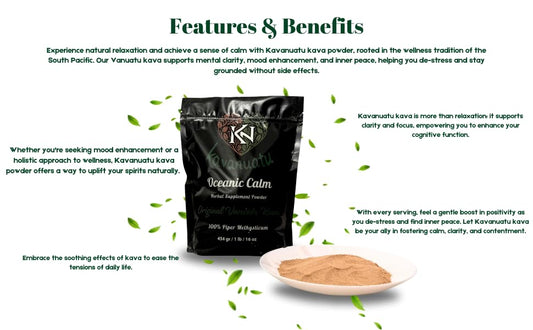 Organic vegan non-GMO kava root powder from Vanuatu