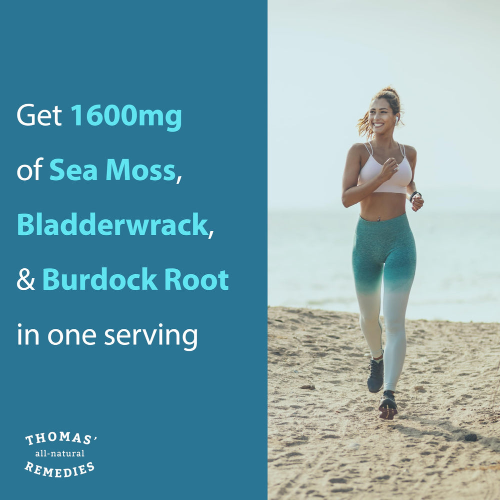 Organic vegan sea moss capsules label