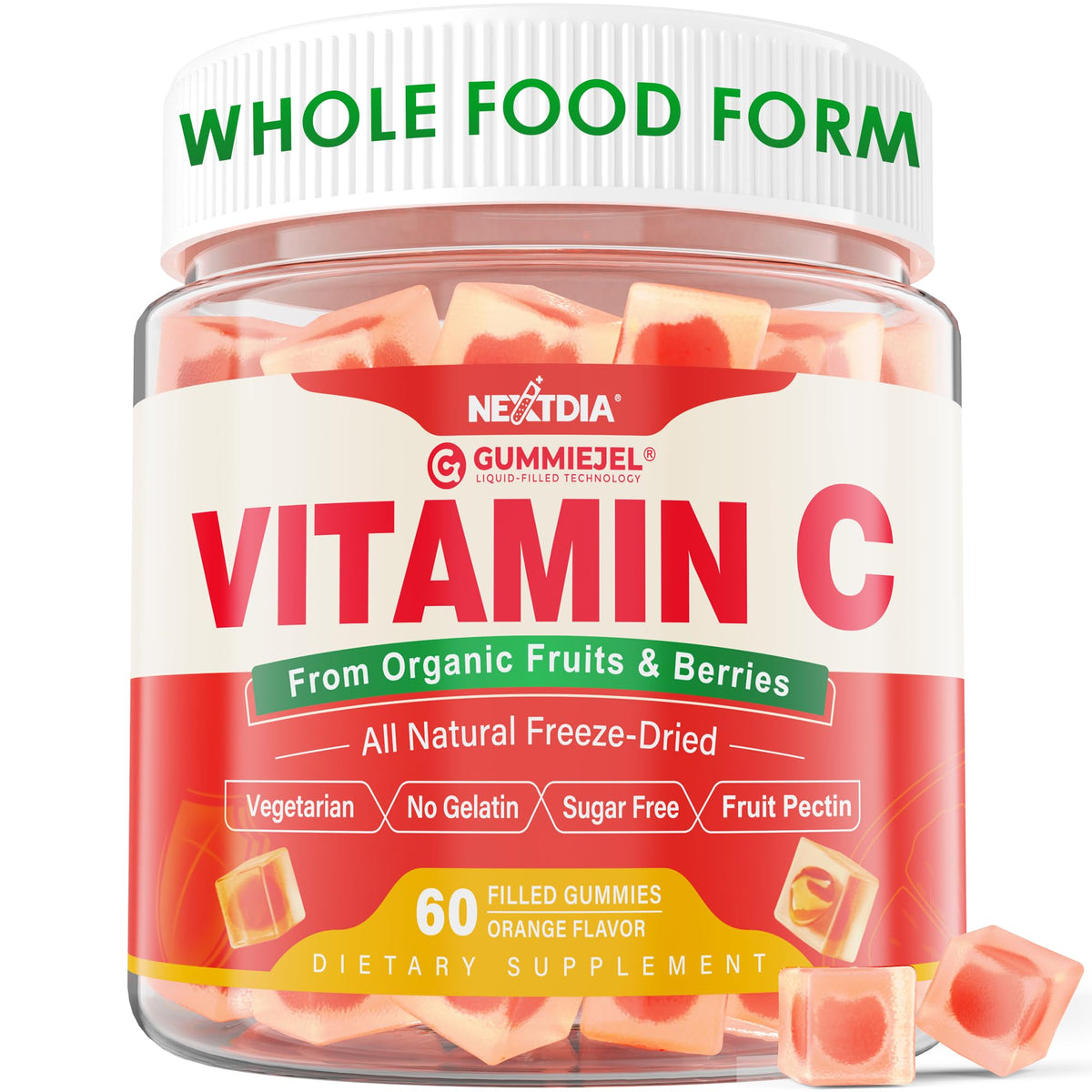 Bottle label: Organic Vitamin C Gummies 120mg for Adults