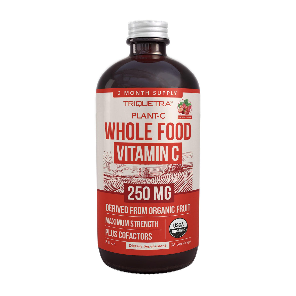 Organic Vitamin C Liquid 250 mg bottle label