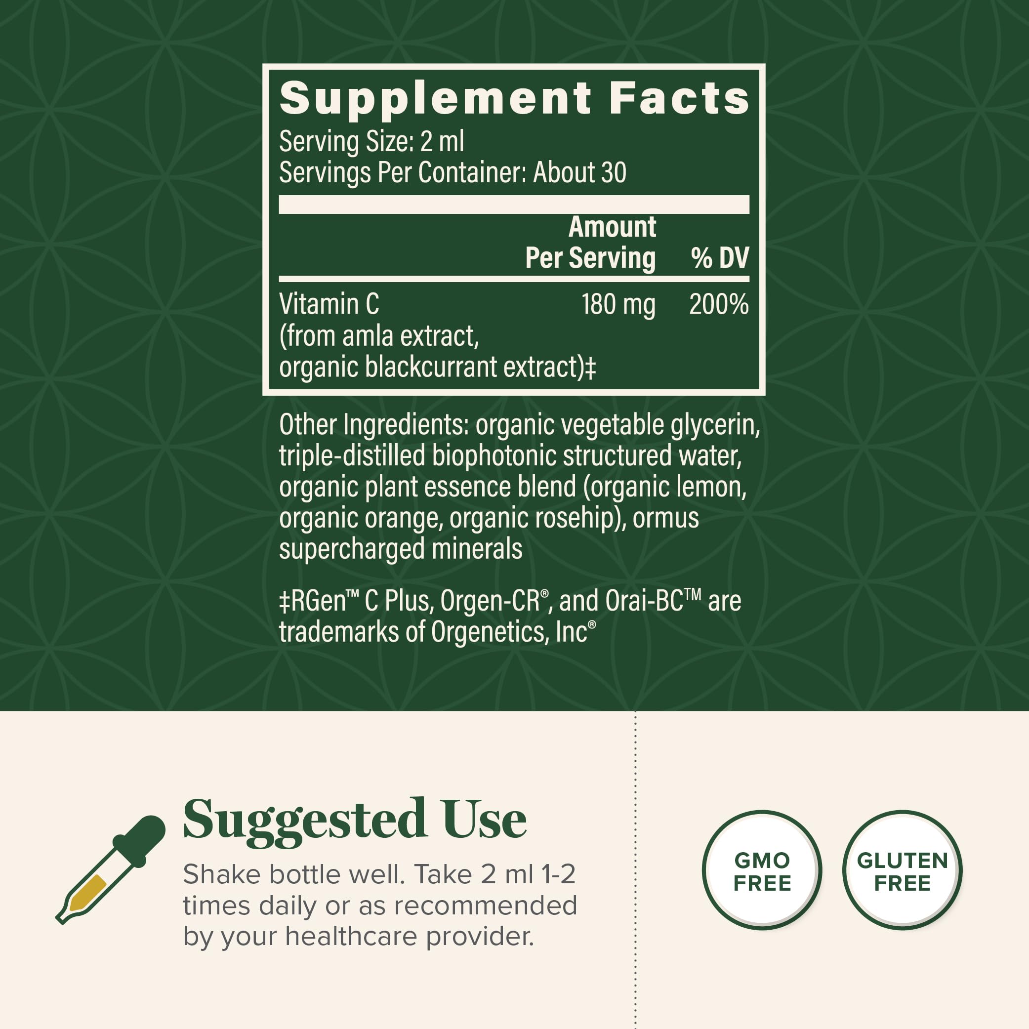 Organic Vitamin C liquid supplement ingredients