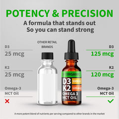 Front view of two-pack Organic Vitamin D3 K2 drops