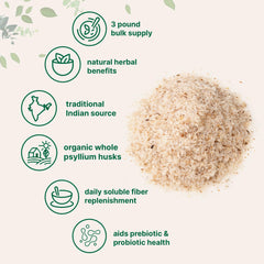 Organic Whole Psyllium Husks 3lb dietary fiber product image