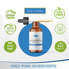 Organic wormwood herb with tincture ingredients