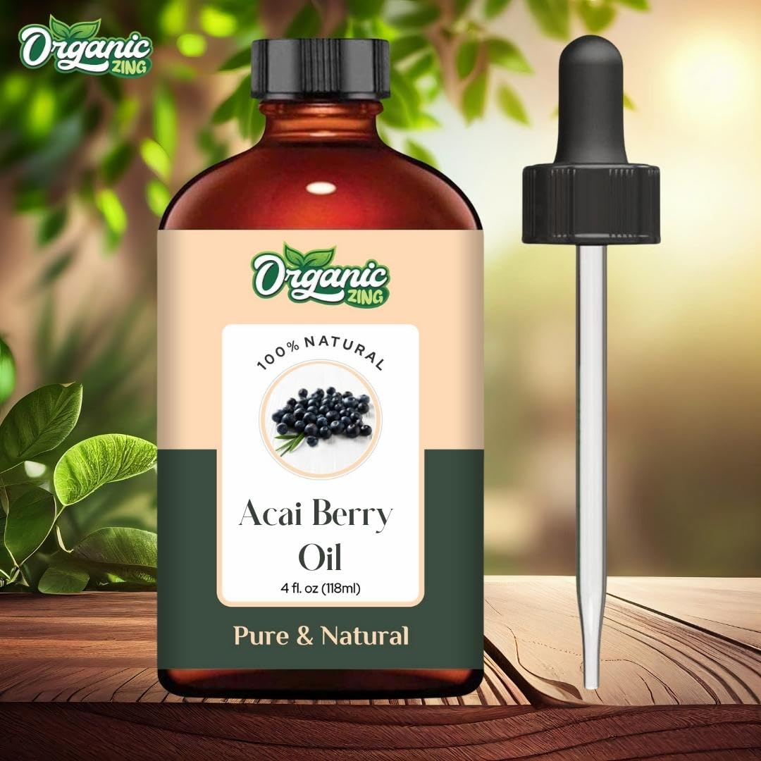 Organic Zing Acai Oil dropper closeup enables precise dilution control.