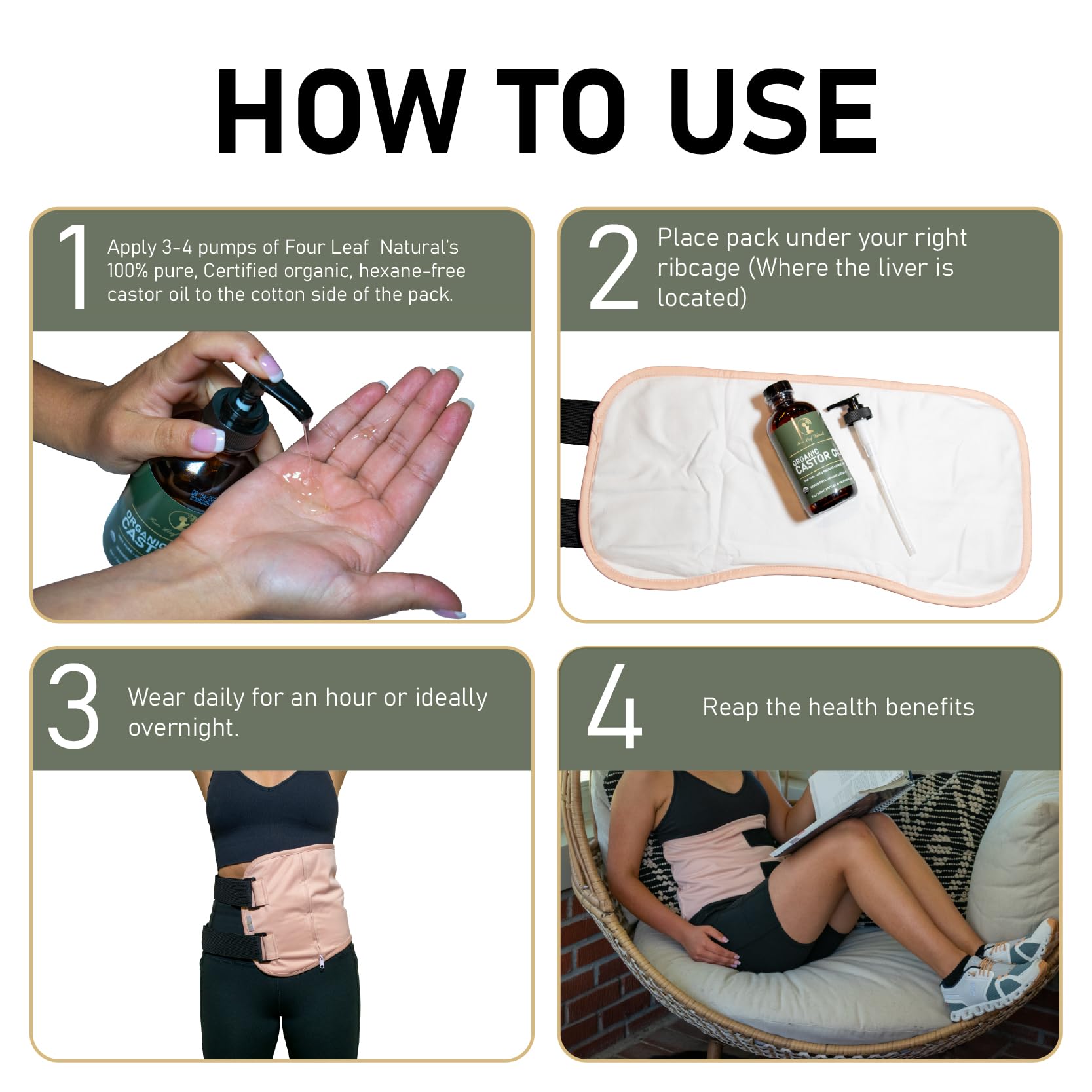 Organic castor oil ingredient label on bottle