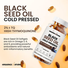 Packaging of ORGANICS NATURE Black Seed Oil Capsules 1000mg vegan softgels
