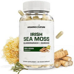 Hero shot of ORGANICS NATURE Irish Sea Moss Capsules bottle