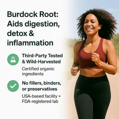 Burdock root and bladderwrack herbs used in the formula