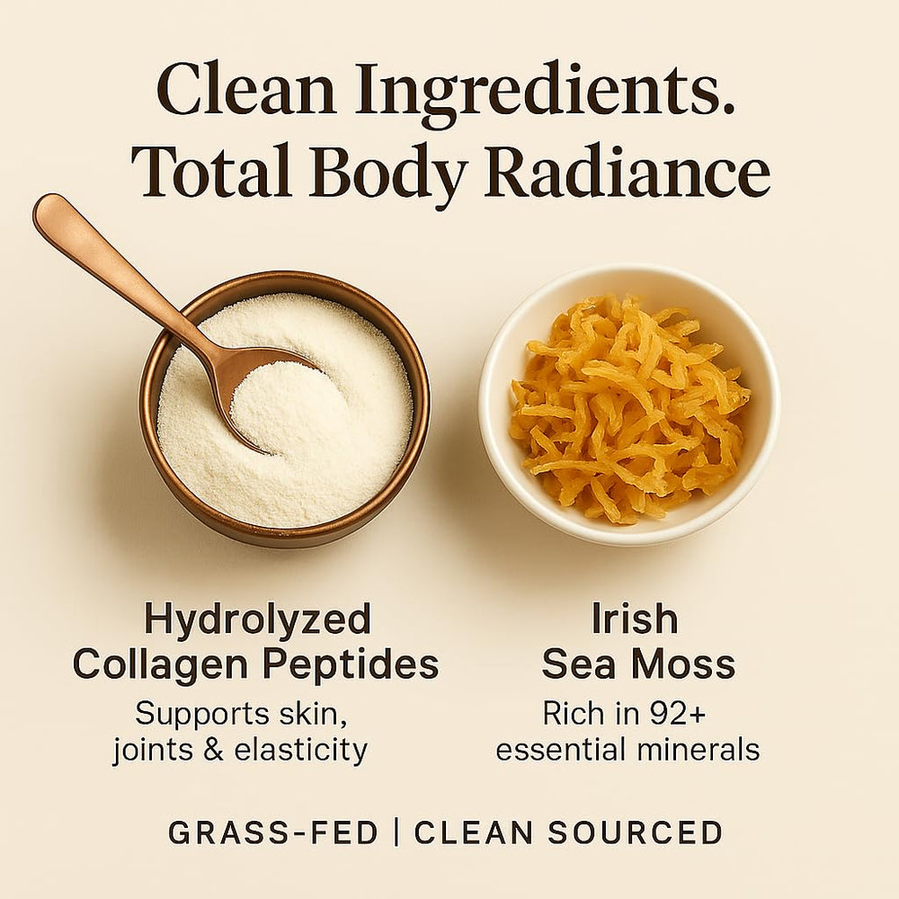 Organics Nature Irish Sea Moss and collagen ingredients label highlight