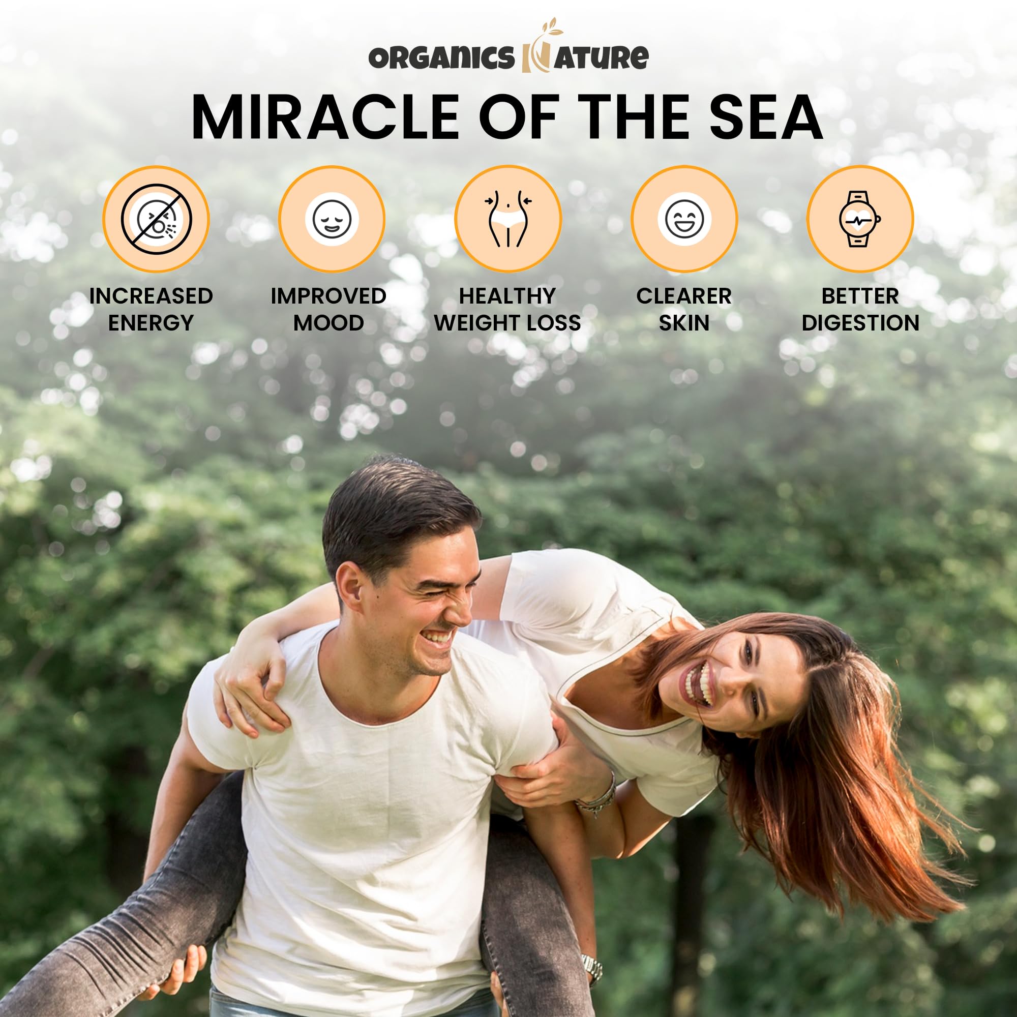 Graphic showing omega-3-6-9 profile for ORGANICS NATURE capsules