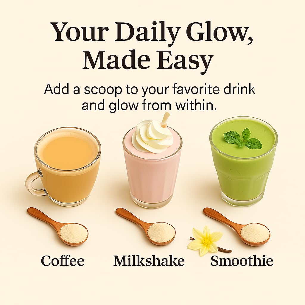Serving scoop with vanilla caramel flavored Organics Nature Collagen