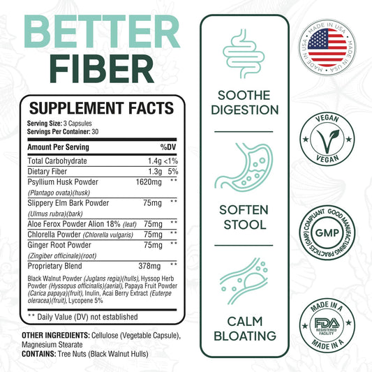 Close-up of Organics Ocean Better Fiber 90 capsules