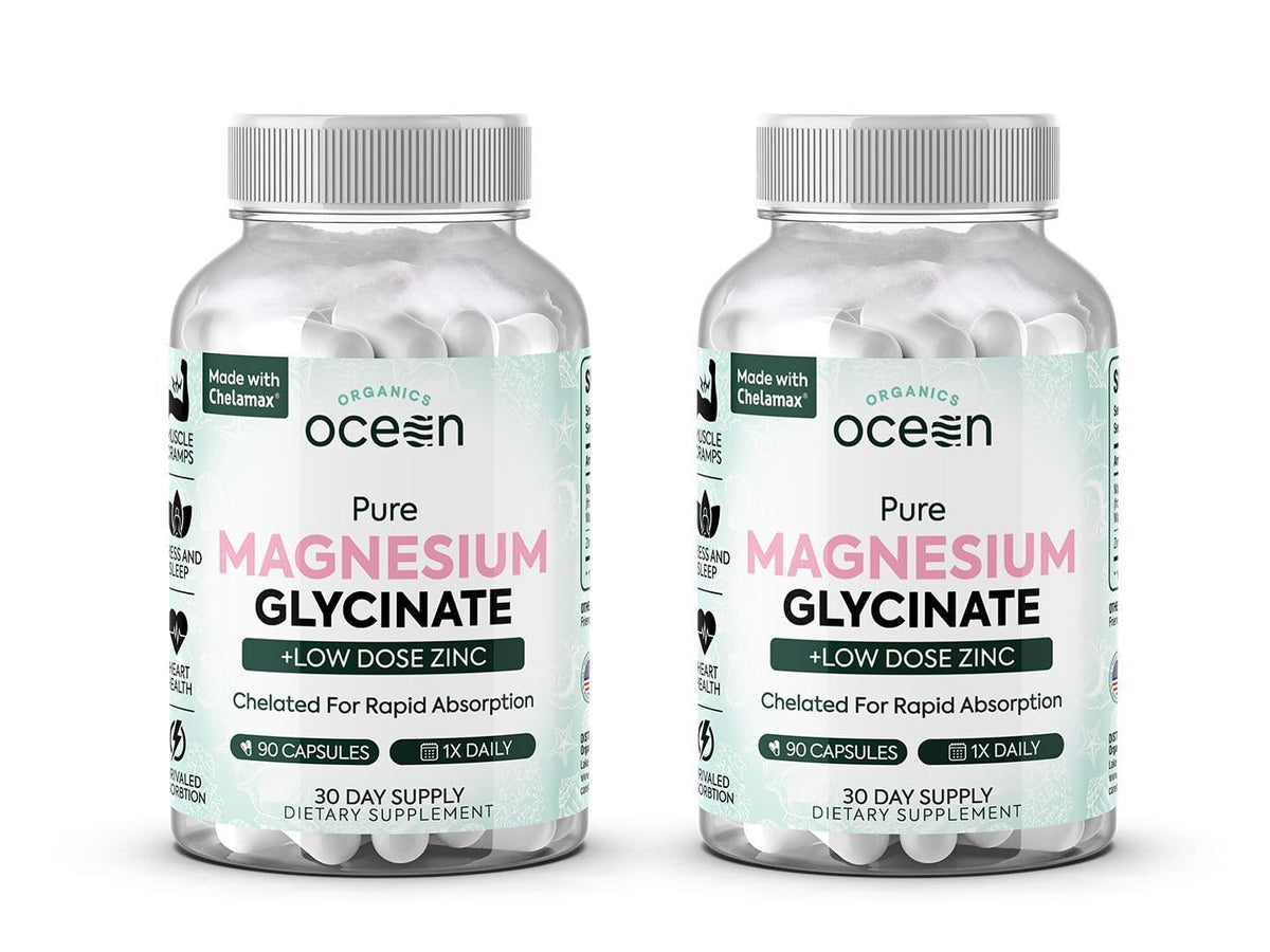 Organics Ocean Magnesium Glycinate with Zinc bottle front view