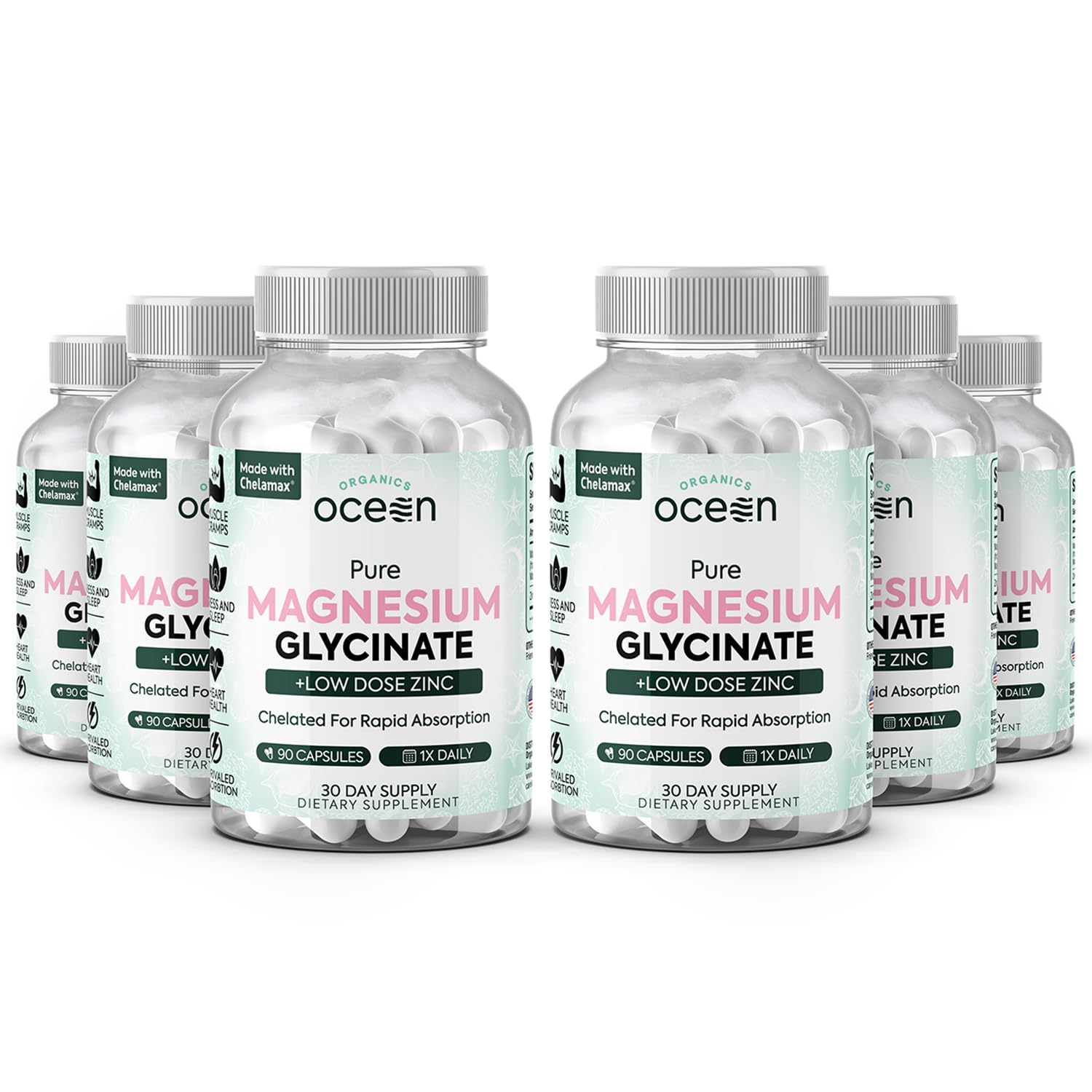 Organics Ocean Magnesium Glycinate with Zinc bottle label