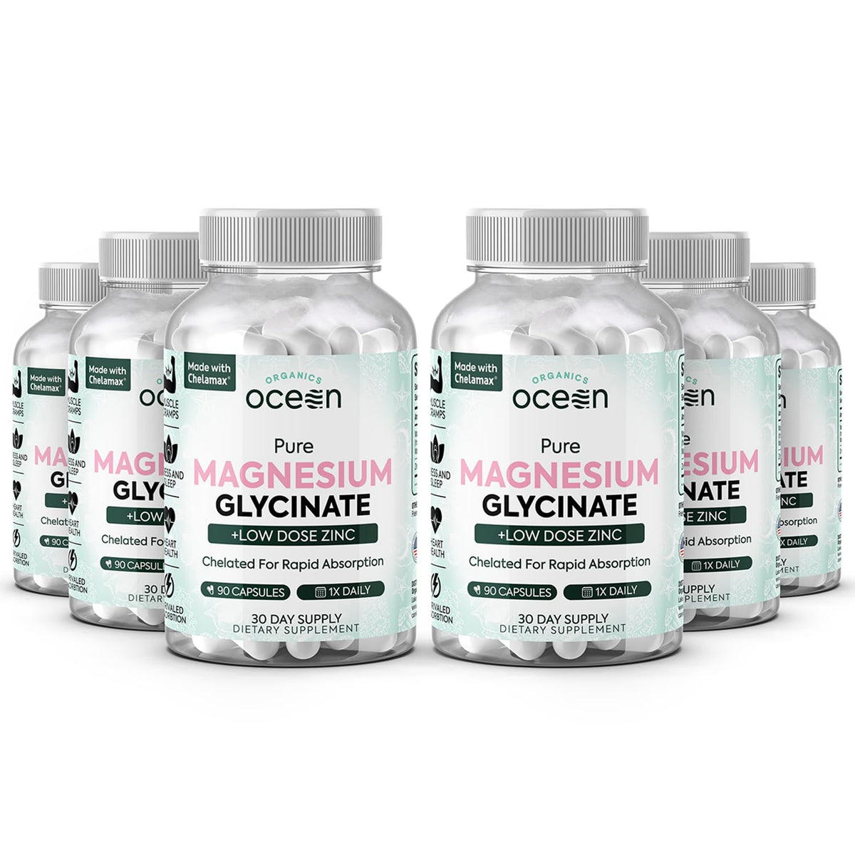 Organics Ocean Magnesium Glycinate with Zinc bottle label