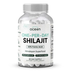 Bottle of Organics Ocean One-Per-Day Shilajit capsules