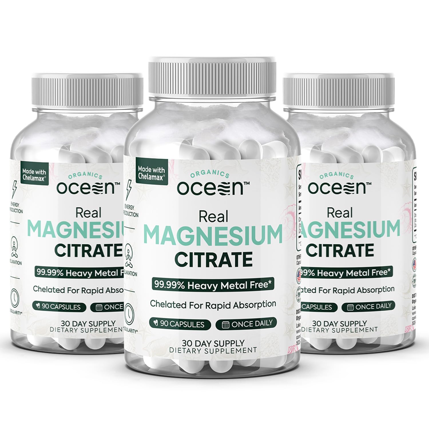 Organics Ocean Real Magnesium Citrate 3-pack packaging