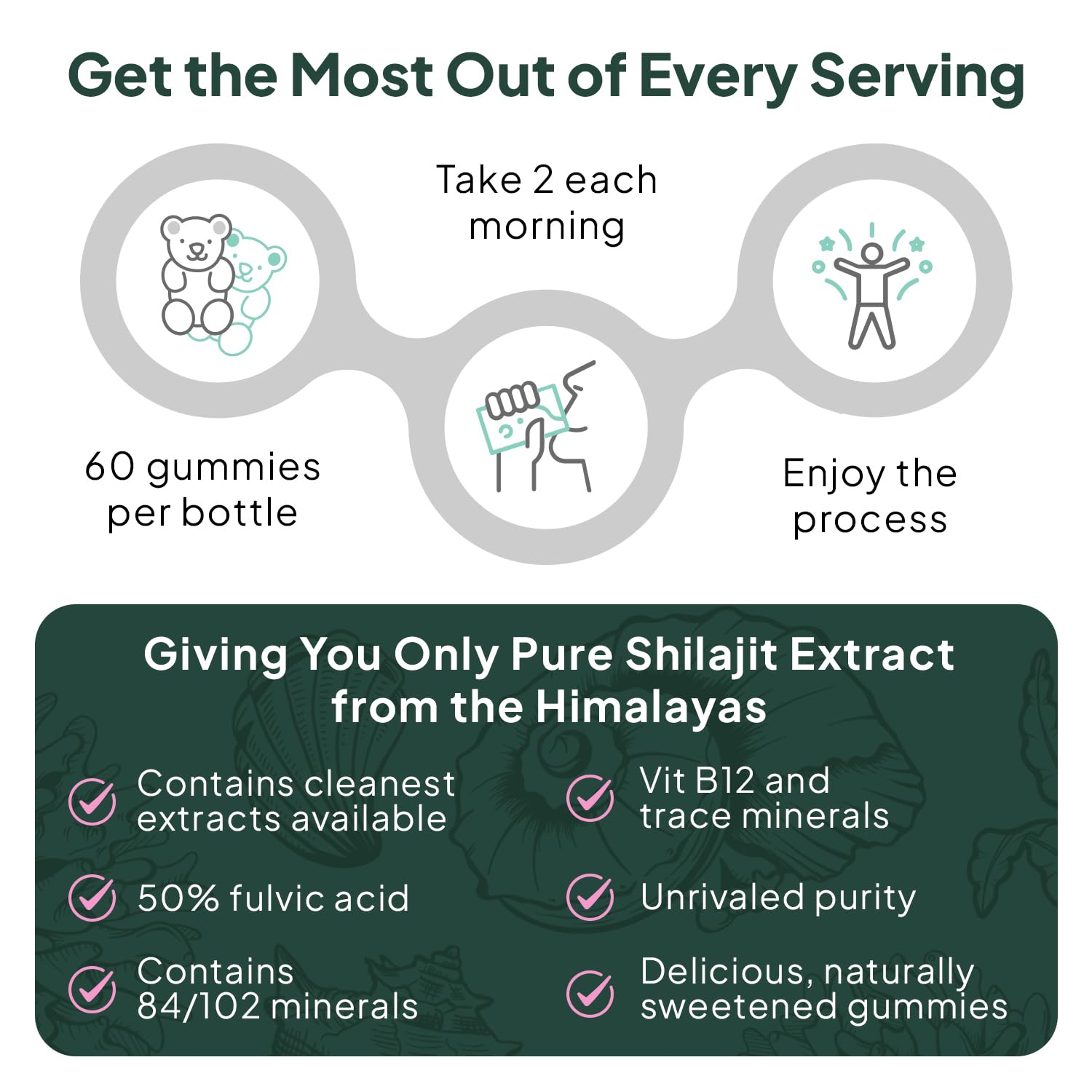 Organics Ocean Shilajit Gummies packaging box showcases clean, convenient design.