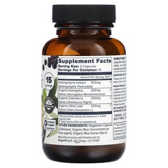 Close-up of Organifi Critical Immune capsules highlighting antioxidants and vitamin C