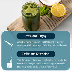 Illustration of organic greens ingredients included in GO Packs