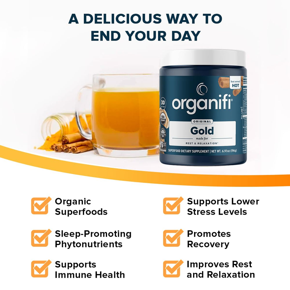 Creamy turmeric drink prepared with Organifi Gold