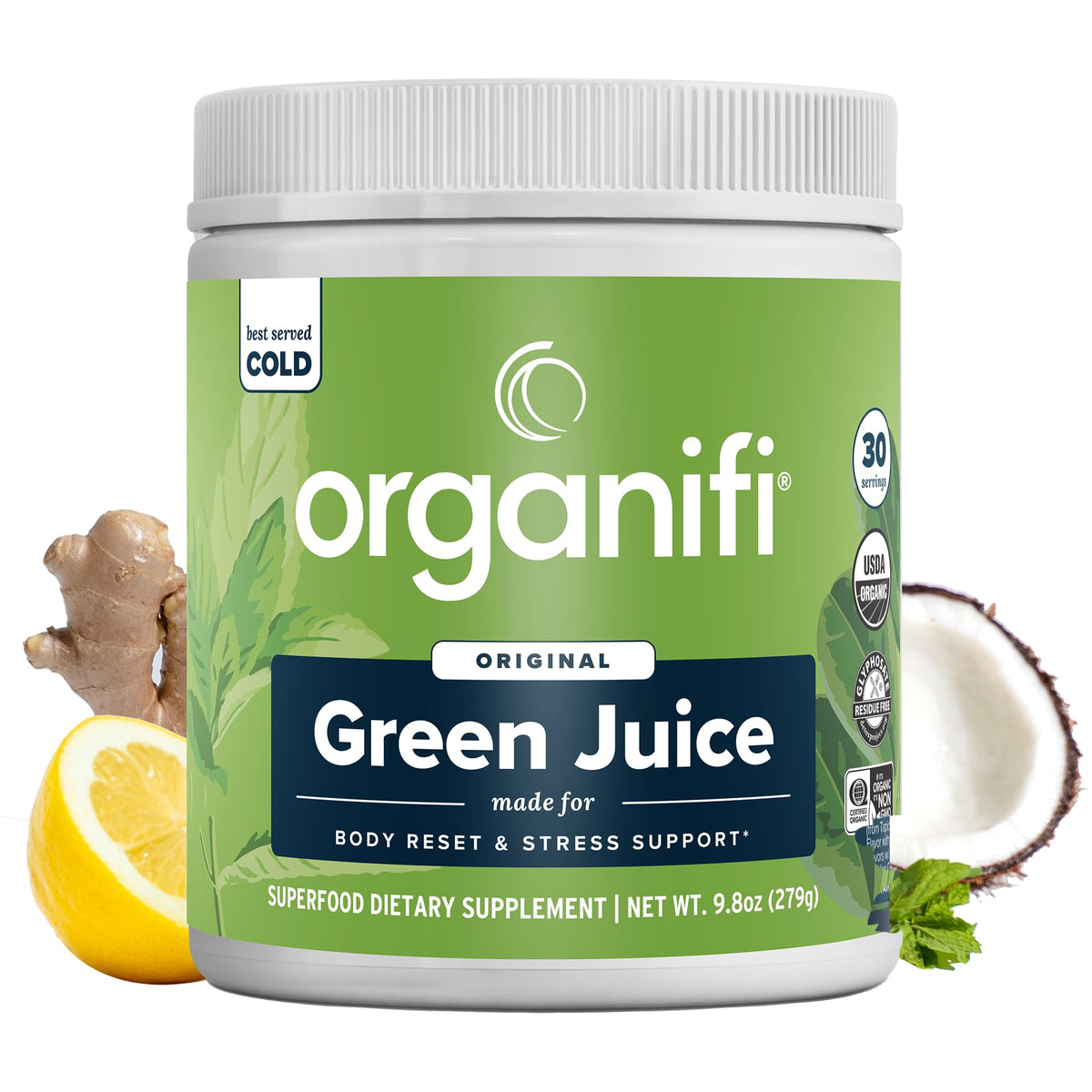 Organifi Green Juice bottle front view (8 oz)
