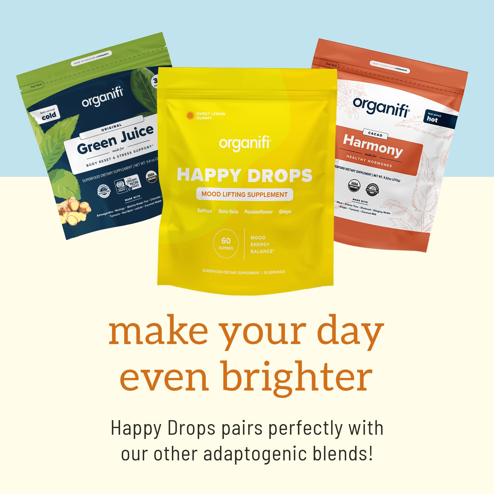 Ginger used in Organifi Happy Drops