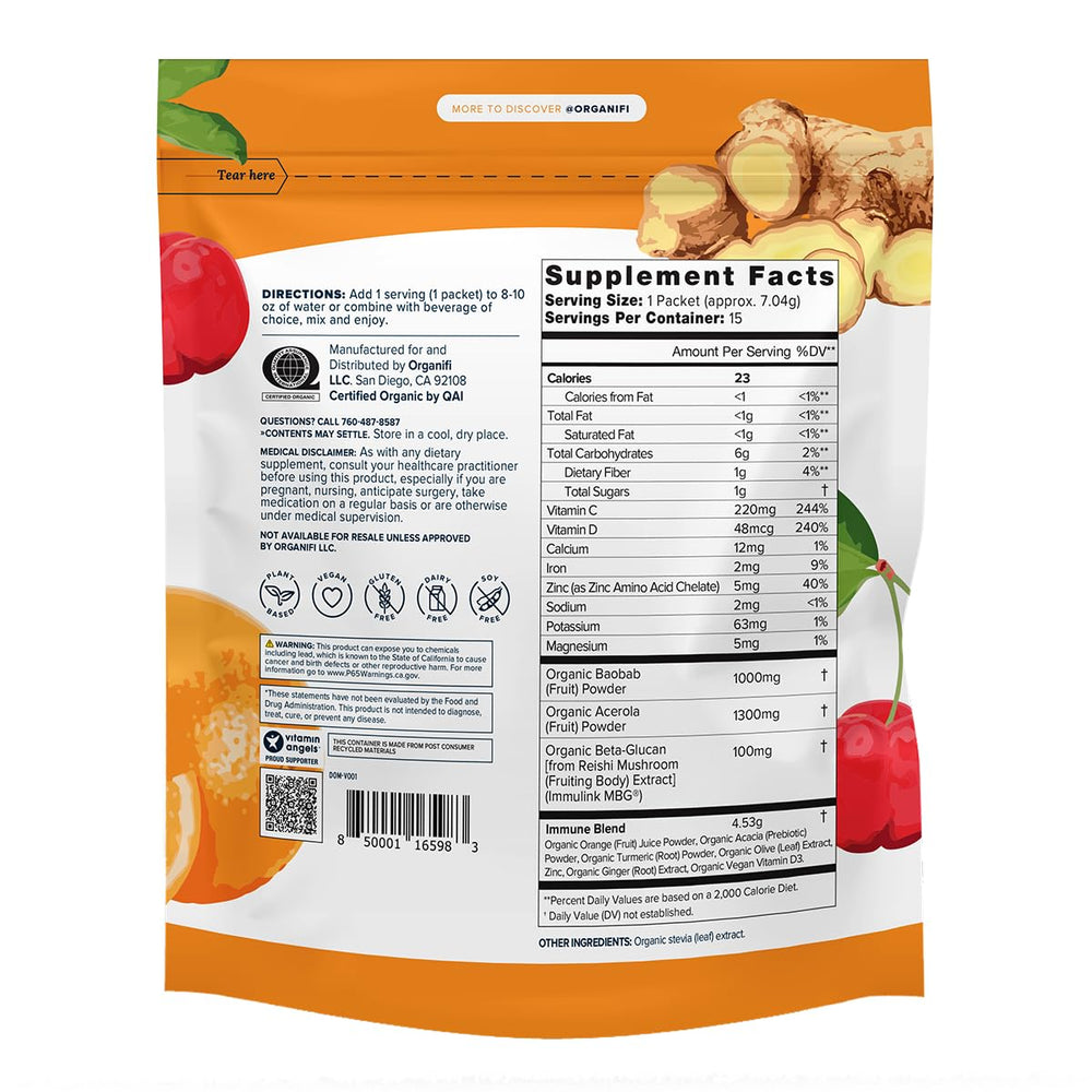 Dissolving Organifi Immunity powder in water