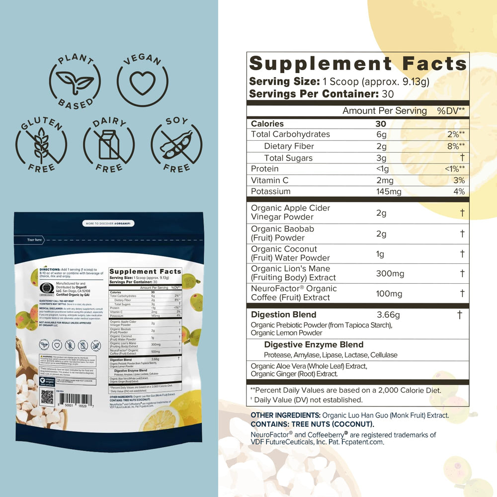 Organifi Pure bottle – side view