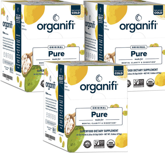 Organifi Pure Smart Packs Lemon 3-Pack packaging