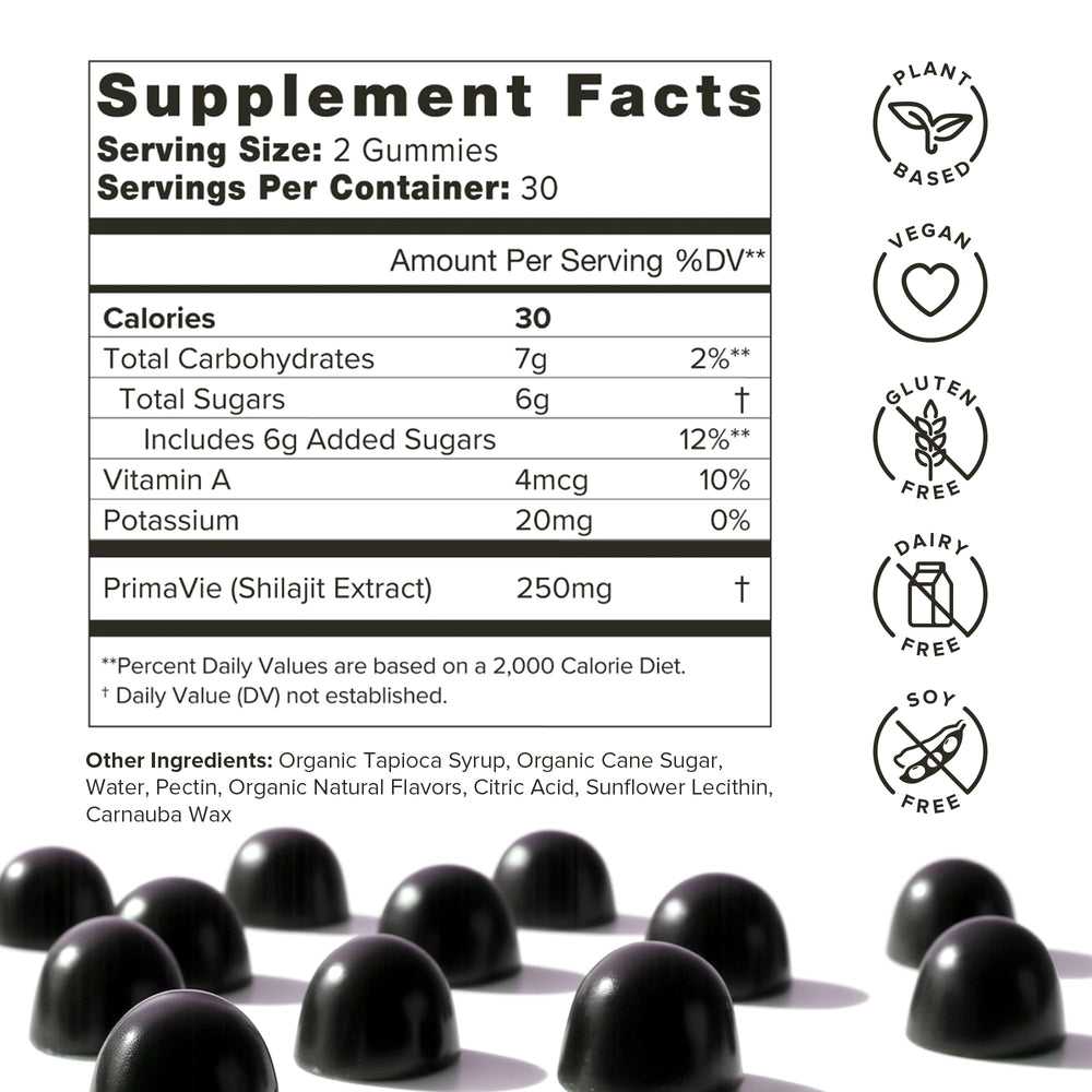 Organifi Shilajit Gummies texture sample reveals rich color and premium formulation.