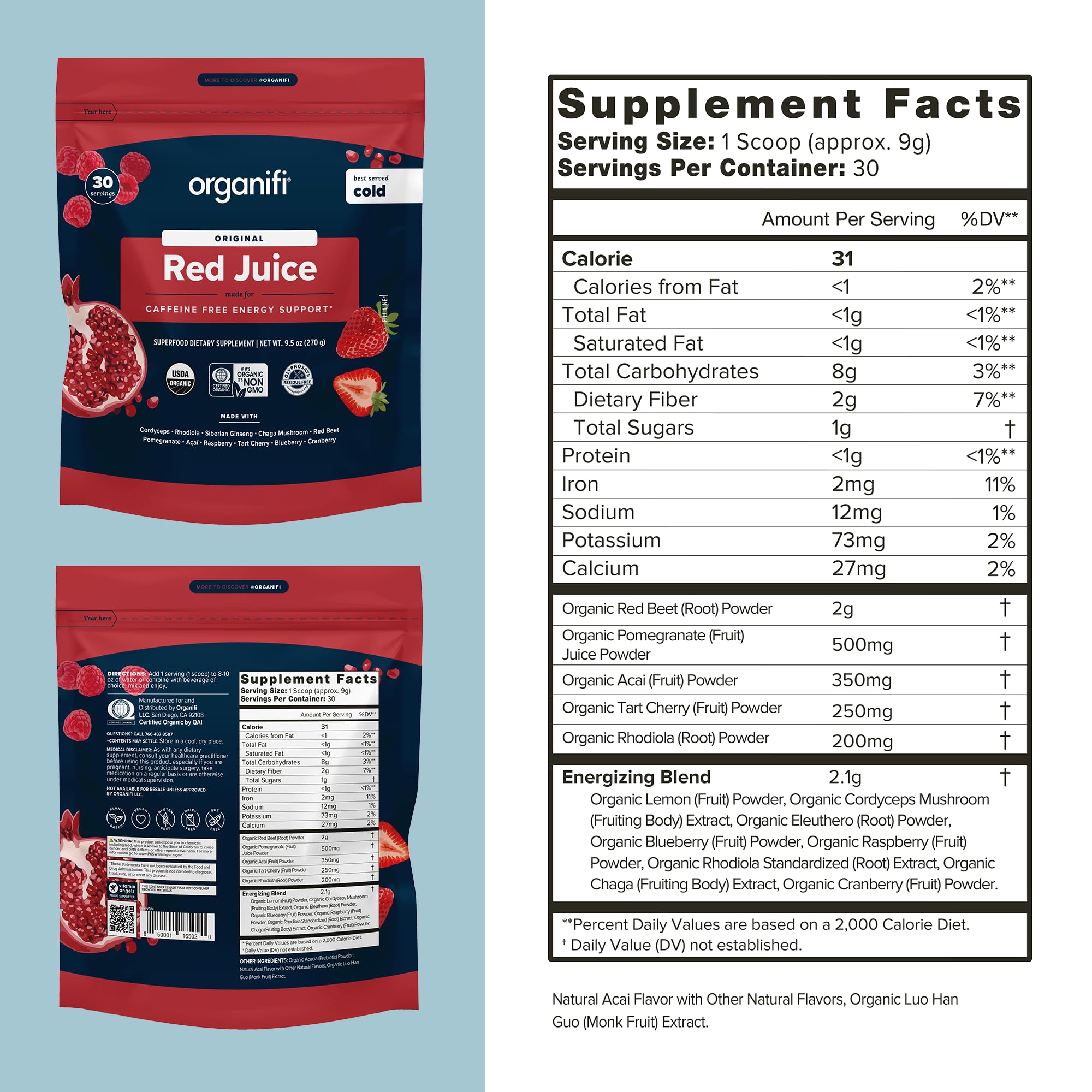 Scooped Organifi Red Juice powder