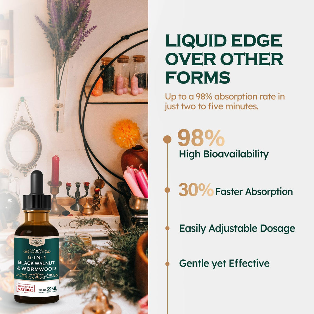 6-in-1 herbal formula label on ORGANIHERBENCE drops